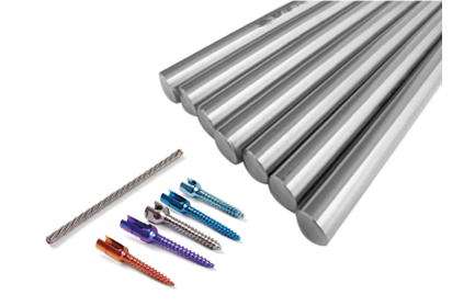 Titanium round bar for manufacturing spinal screws